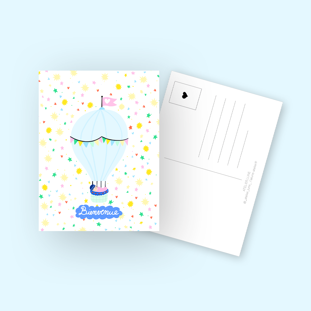 Carte Postale "Bienvenue" (Naissance)